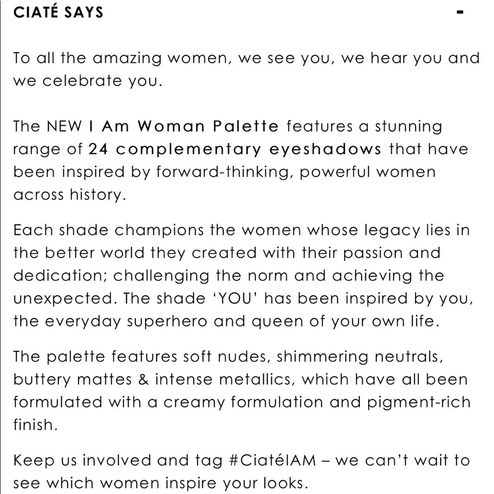 Ciate am woman
